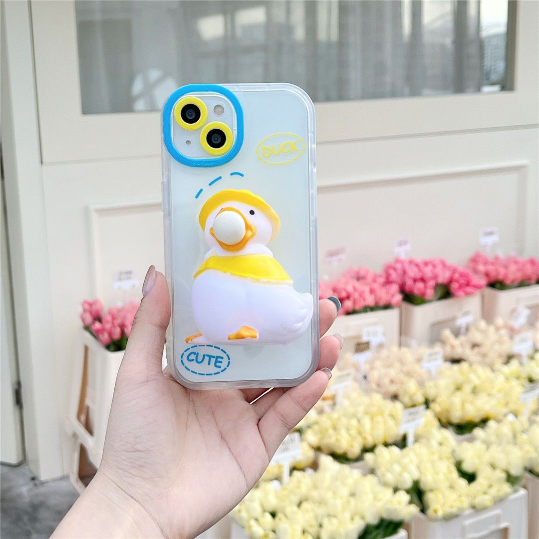 Coque de téléphone à motif de caneton décompressé mignon