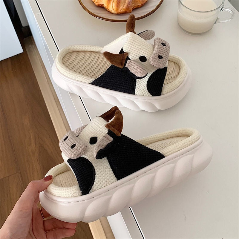 Cow Slippers For Home LIN77 - mkkawaiishop