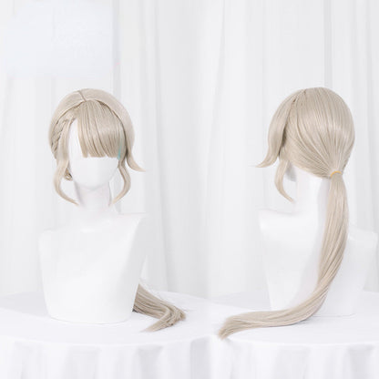 Pré-vente Genshin Impact Lynette Silver Side Braid Long Cosplay Perruque ON1020