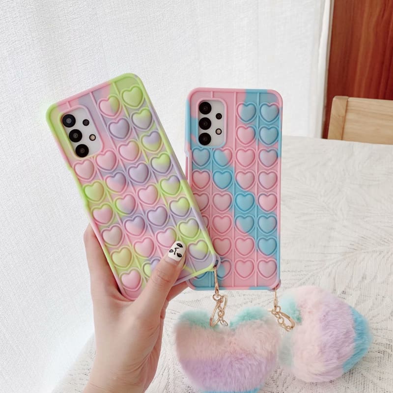 Cute Pastel Love Hearts Phone Case for iphone7/7plus/8/8P/X/XS/XR/XS Max/11/11 pro/11 pro max/12/12pro/12mini/12pro max MK16084 - KawaiiMoriStore