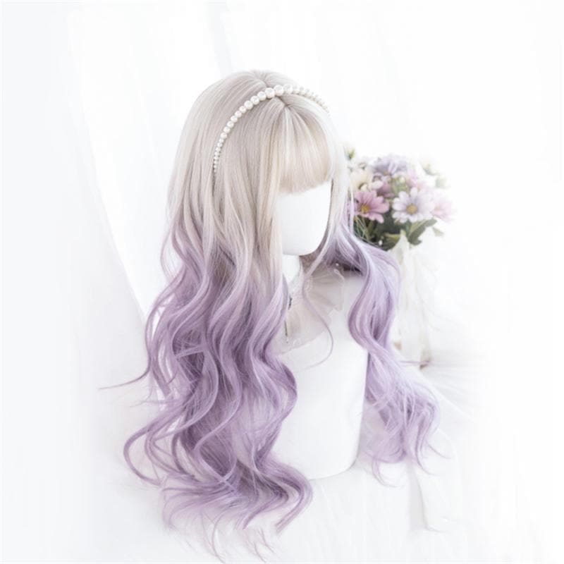 Cute Pastel Silver Light Purple Curly Princess Lolita Wig MK16063 - mkkawaiishop