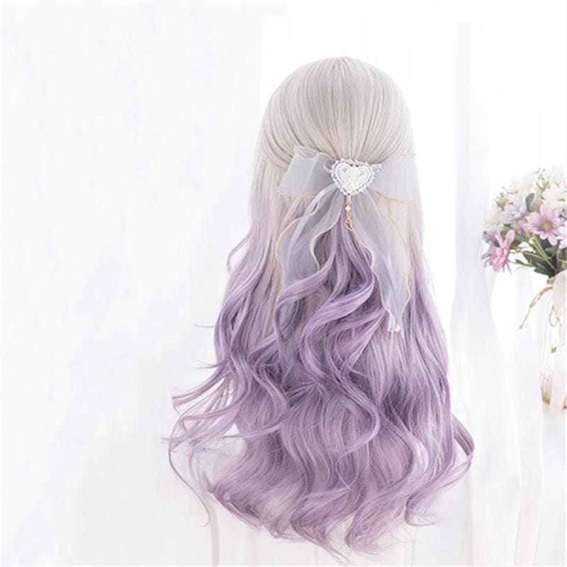 Cute Pastel Silver Light Purple Curly Princess Lolita Wig MK16063 - mkkawaiishop