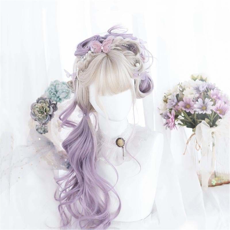 Cute Pastel Silver Light Purple Curly Princess Lolita Wig MK16063 - mkkawaiishop