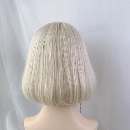 Cute Short Blonde Beige Bobo Bangs Wig MK16162 - mkkawaiishop