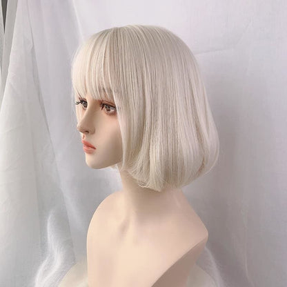Cute Short Blonde Beige Bobo Bangs Wig MK16162 - mkkawaiishop