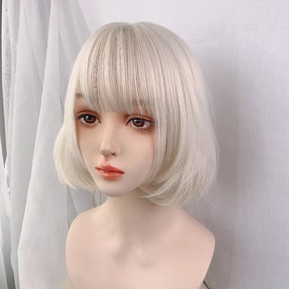 Cute Short Blonde Beige Bobo Bangs Wig MK16162 - mkkawaiishop