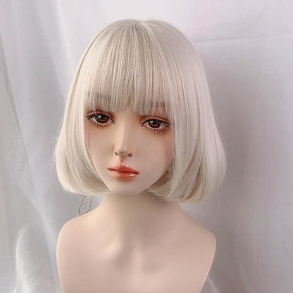 Cute Short Blonde Beige Bobo Bangs Wig MK16162 - mkkawaiishop