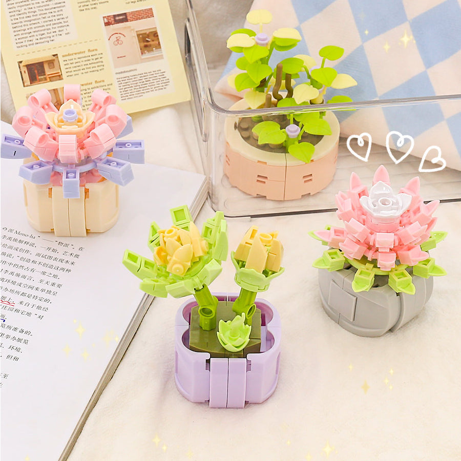 DIY Potted Plants Flowers Blocks