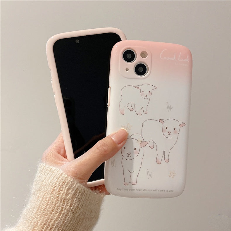 Coque iPhone souple motif mouton rose Kawaii - Heartzcore