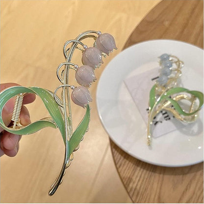 Maiglöckchen-Haarspange mit Mentalblume MK18668