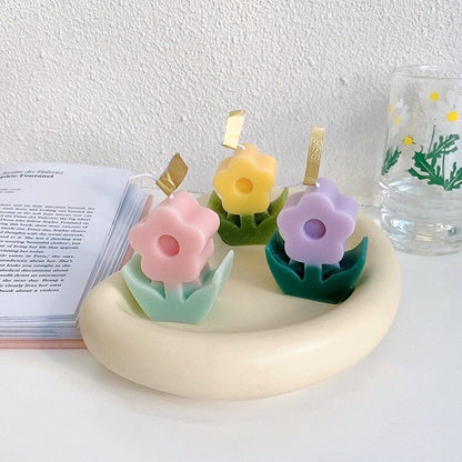 Cute Korean Flower Shaped Scented Candle LIN115 - mkkawaiishop