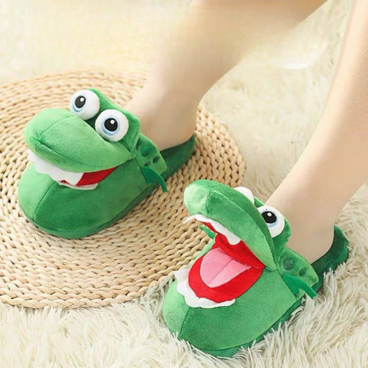 Chaussons en peluche crocodile mignons