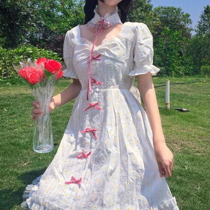 Daisy Kawaii Princess Short Sleeve Summer Dolly Dress - mkkawaiishop