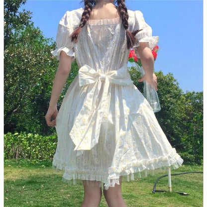 Daisy Kawaii Princess Short Sleeve Summer Dolly Dress - mkkawaiishop