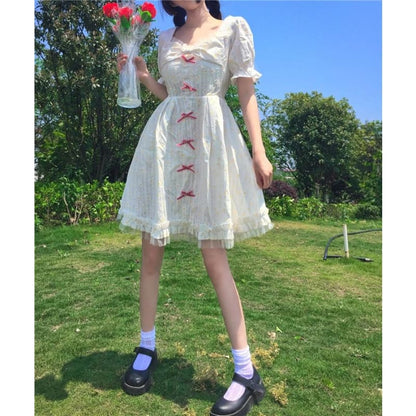Daisy Kawaii Princess Short Sleeve Summer Dolly Dress - mkkawaiishop