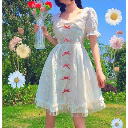 Daisy Kawaii Princess Short Sleeve Summer Dolly Dress - mkkawaiishop