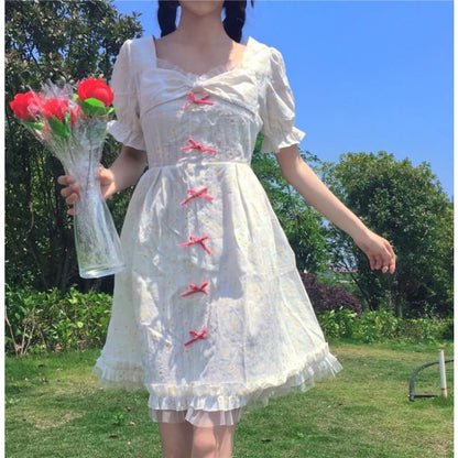 Daisy Kawaii Princess Short Sleeve Summer Dolly Dress - mkkawaiishop