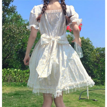 Daisy Kawaii Princess Short Sleeve Summer Dolly Dress - mkkawaiishop