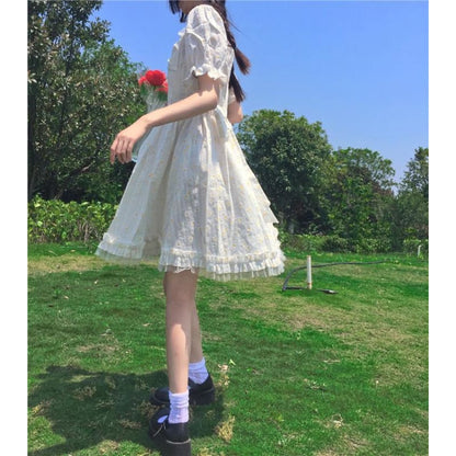 Daisy Kawaii Princess Short Sleeve Summer Dolly Dress - mkkawaiishop