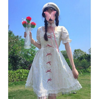 Daisy Kawaii Princess Short Sleeve Summer Dolly Dress - mkkawaiishop
