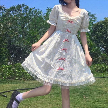 Daisy Kawaii Princess Short Sleeve Summer Dolly Dress - mkkawaiishop