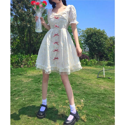 Daisy Kawaii Princess Short Sleeve Summer Dolly Dress - mkkawaiishop
