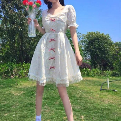 Daisy Kawaii Princess Short Sleeve Summer Dolly Dress - mkkawaiishop