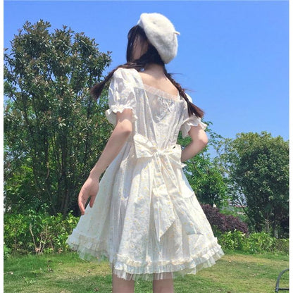 Daisy Kawaii Princess Short Sleeve Summer Dolly Dress - mkkawaiishop