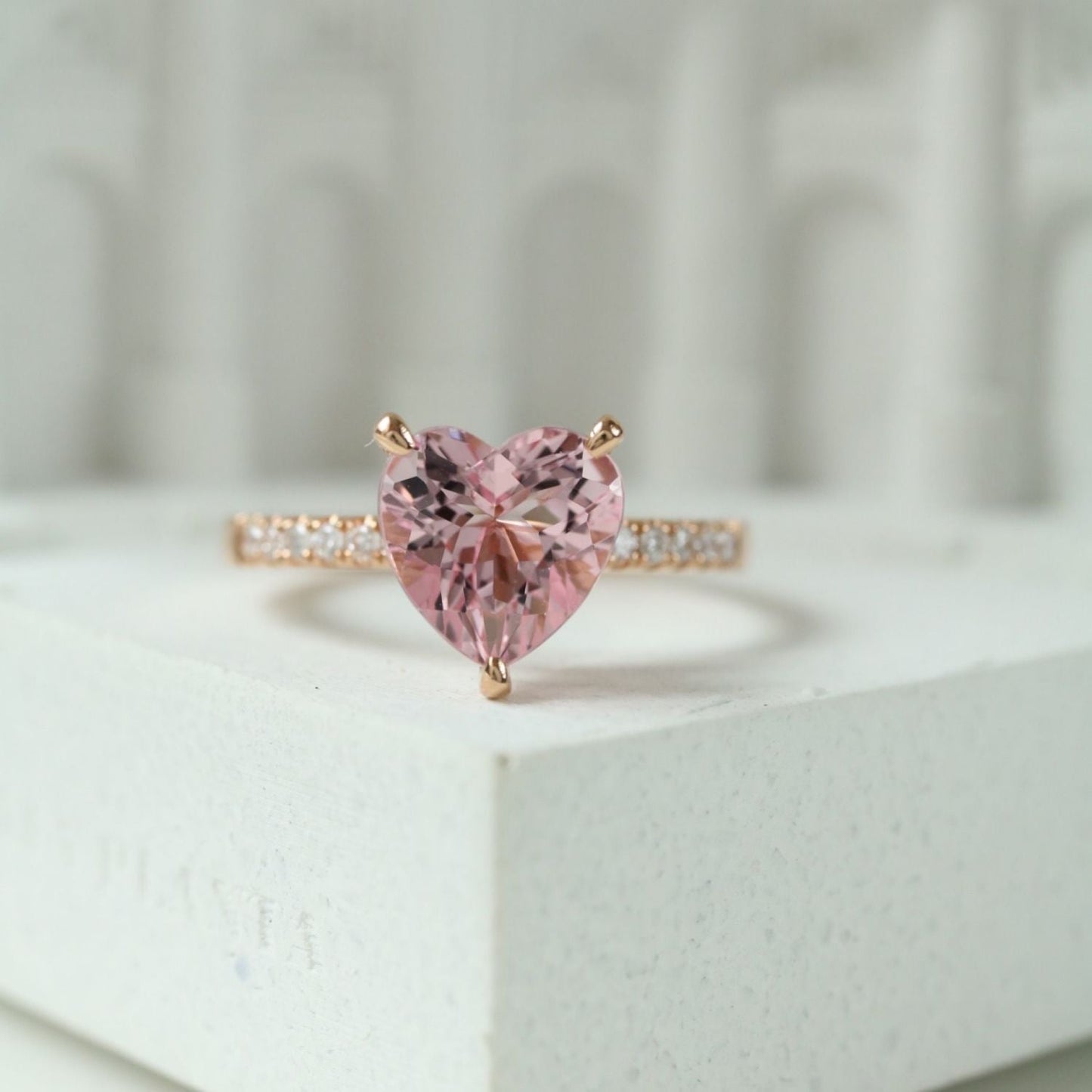 Pink Paris Heart 925 Ring LIN41 - mkkawaiishop