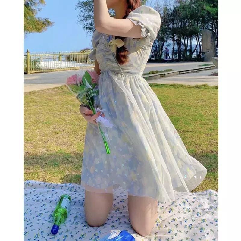 Dina Magicspark Soft Girl Holographic Fairy Dress - mkkawaiishop