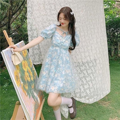 Dina Magicspark Soft Girl Holographic Fairy Dress - mkkawaiishop