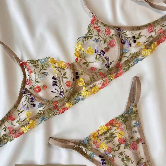 Sunny Floral Lingerie Set W338 - mkkawaiishop