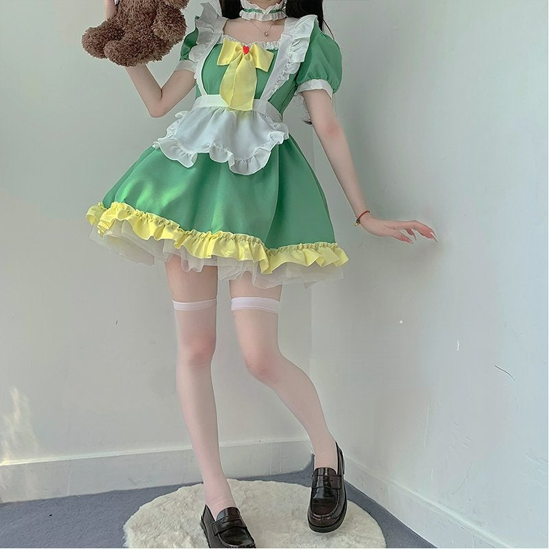 Kawaii Green Spring Maid Dress ON652