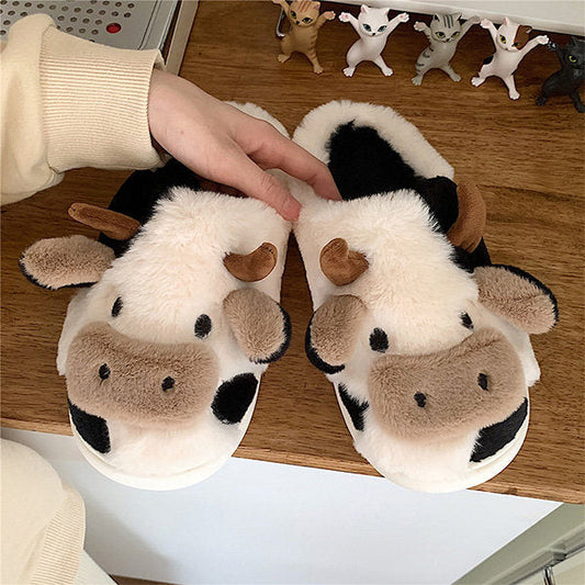 Kawaii Milk Cow Cute Sheet Homewear Slippers ME20W357 - mkkawaiishop