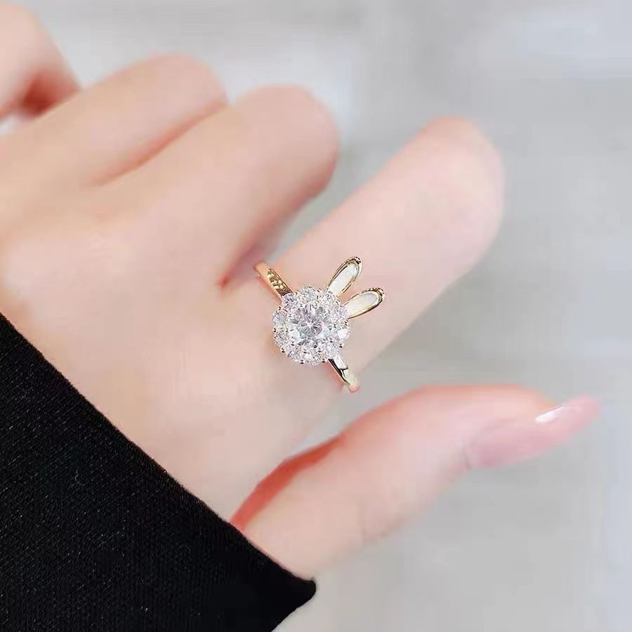 Cute Rotatable Bunny Ring MK18967