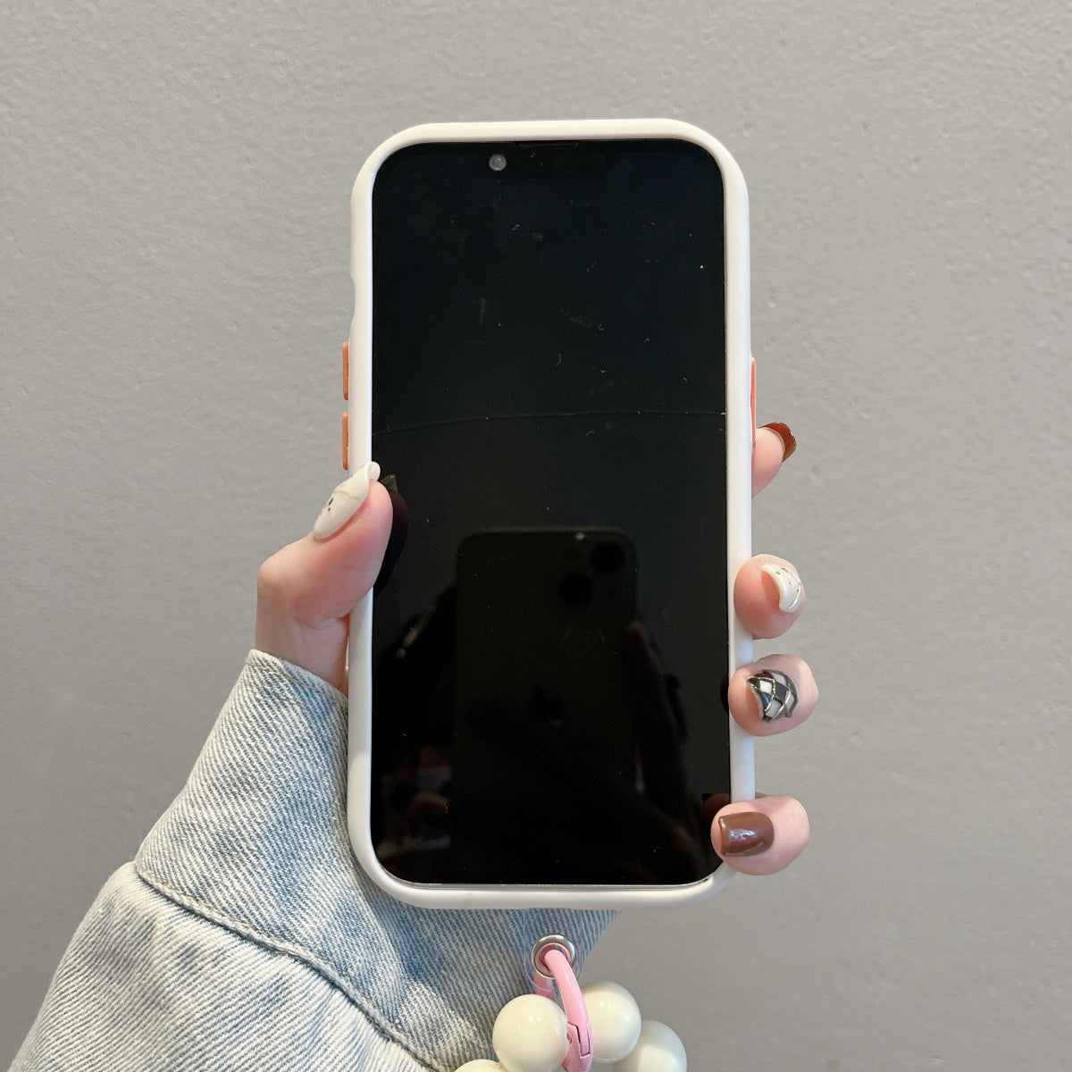 Plush embroidered tulip phone case