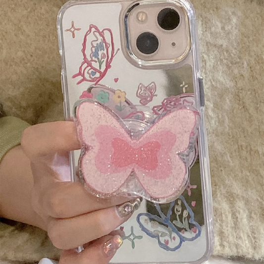 Cute Butterfly Mirror Phone Case - Kimi-MK18893