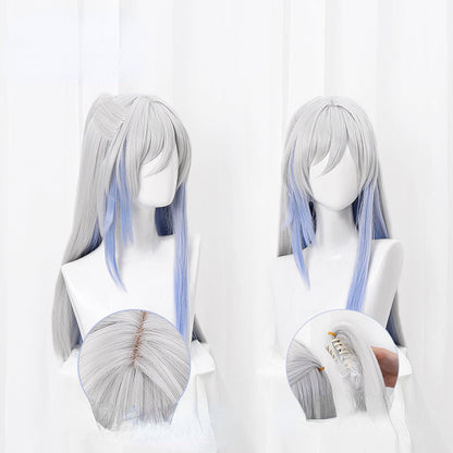 Honkai Star Rail Silver Mix Blue Jingliu Cosplay Wig ON1024