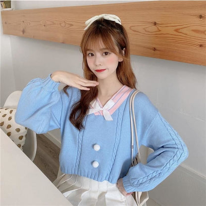 Fairy-Kei Candy Pastel Kawaii Aesthetic PomPom Sweater - mkkawaiishop