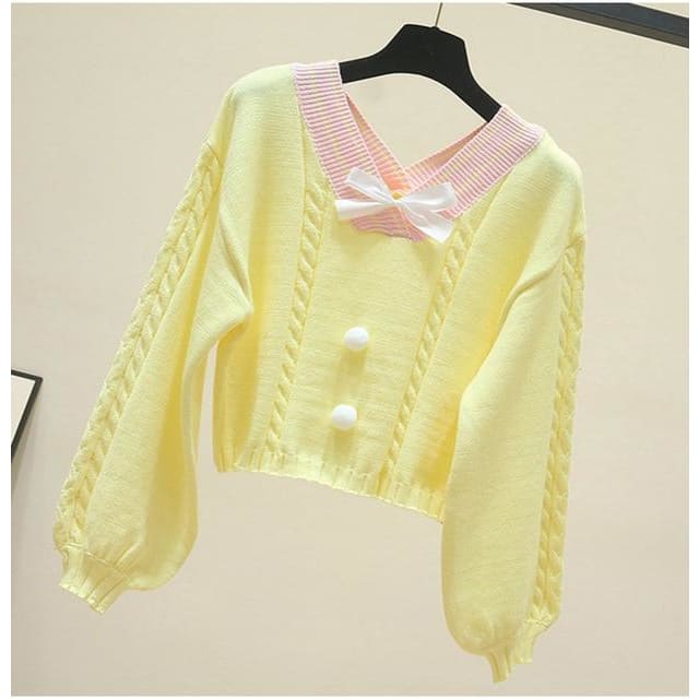 Fairy-Kei Candy Pastel Kawaii Aesthetic PomPom Sweater - mkkawaiishop