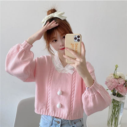 Fairy-Kei Candy Pastel Kawaii Aesthetic PomPom Sweater - mkkawaiishop