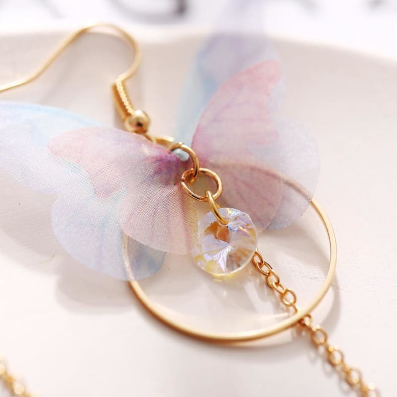 Fairy Yarn Butterfly Long Earrings MK14924 - mkkawaiishop