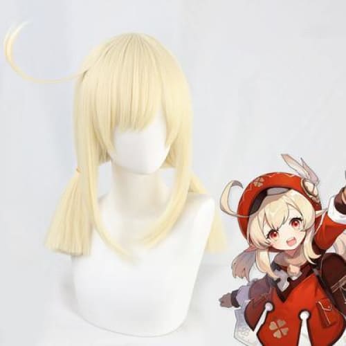 Klee Pale Blonde Straight Twin Ponytails Cosplay Wig MK15323 - mkkawaiishop