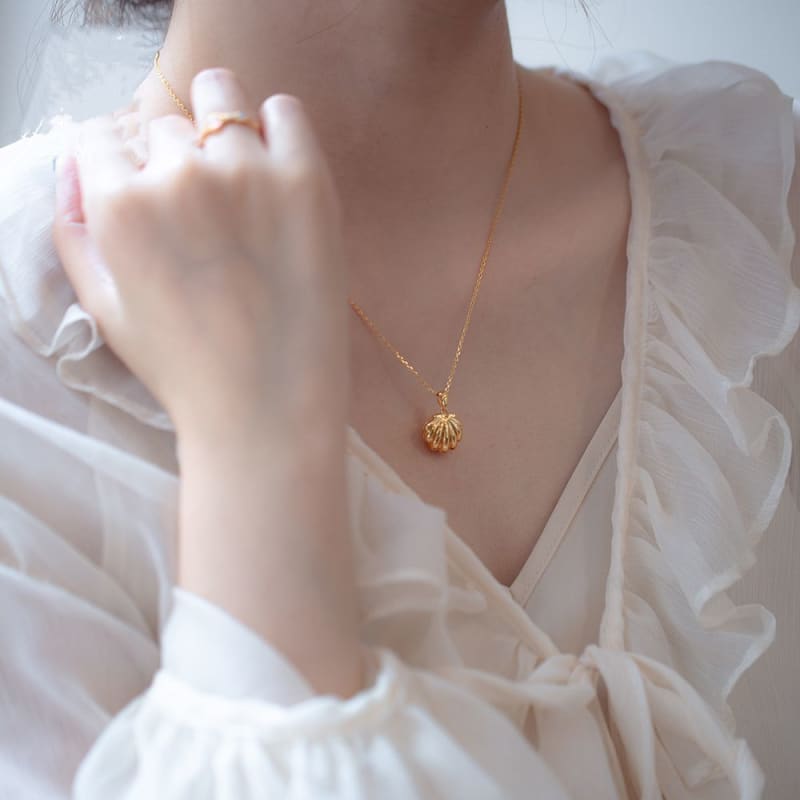 Gold Shell Charm Necklace