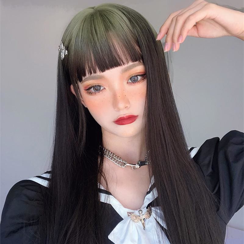 Gradient Gray Long Straight Lolita Wig MM1232 - mkkawaiishop