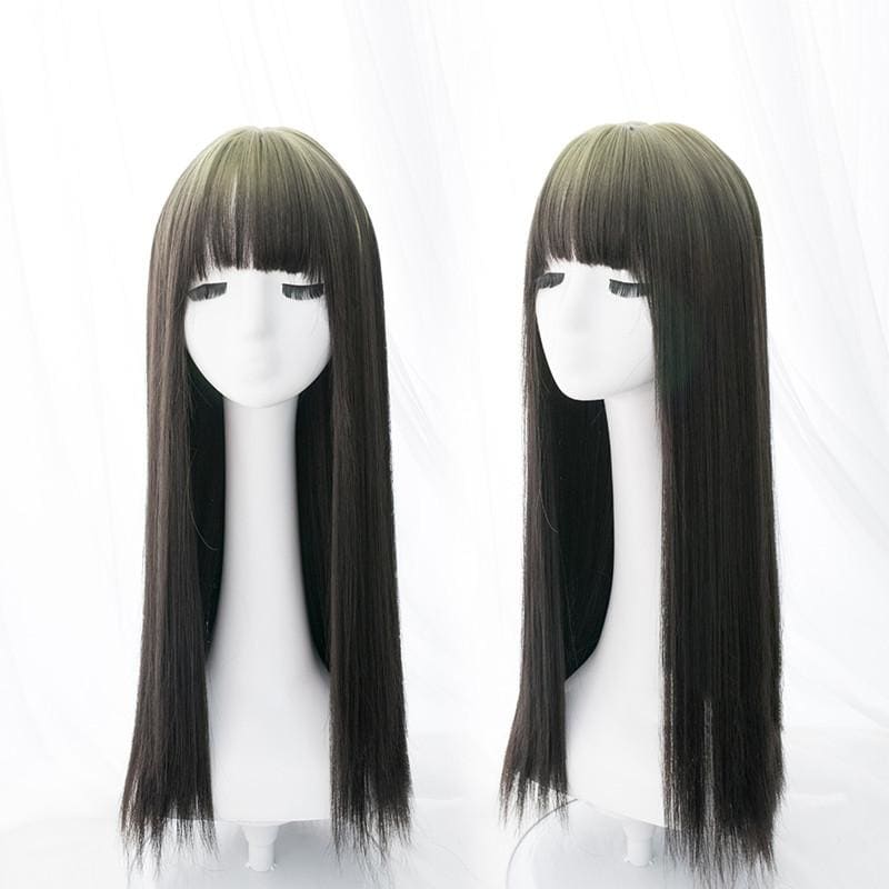 Gradient Gray Long Straight Lolita Wig MM1232 - mkkawaiishop