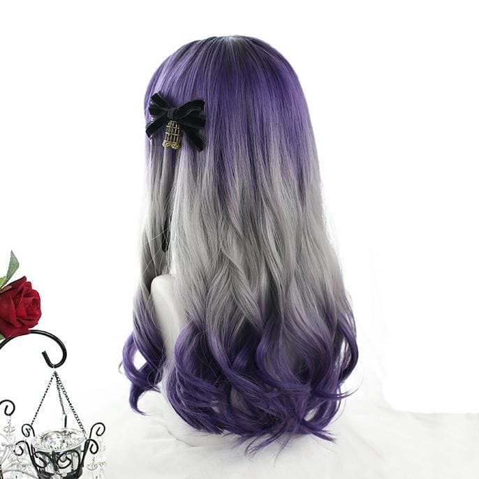 Gradient Purple Grey Wave Long Wig MK14945 - mkkawaiishop