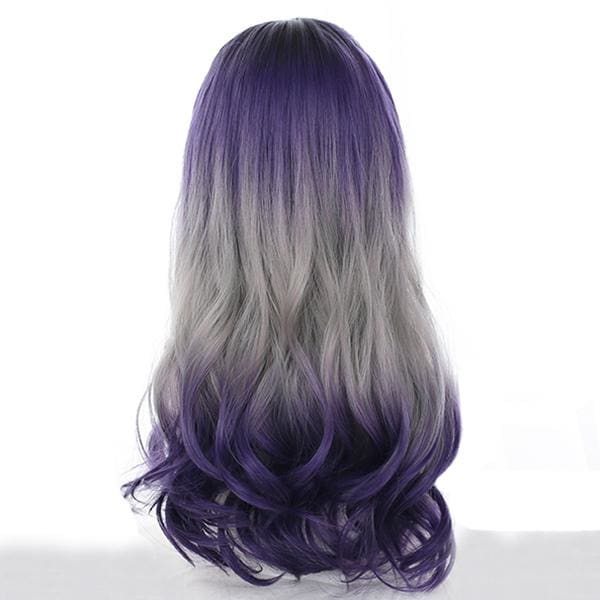 Gradient Purple Grey Wave Long Wig MK14945 - mkkawaiishop