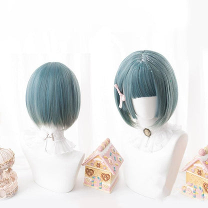 Green Lolita Mixed Color Short Wig MK0021R - mkkawaiishop