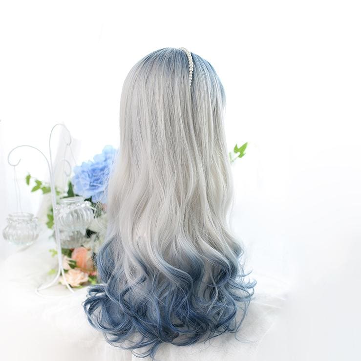 Grey Blue Mixed Ice Soft Lolita Girl Wig MK14971 - mkkawaiishop